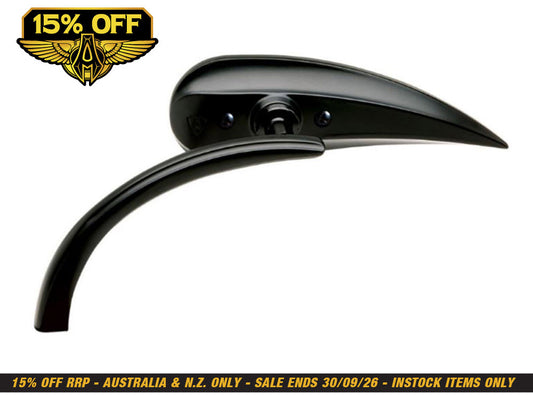 Rad II Teardrop Mirror - Black. Fits Left