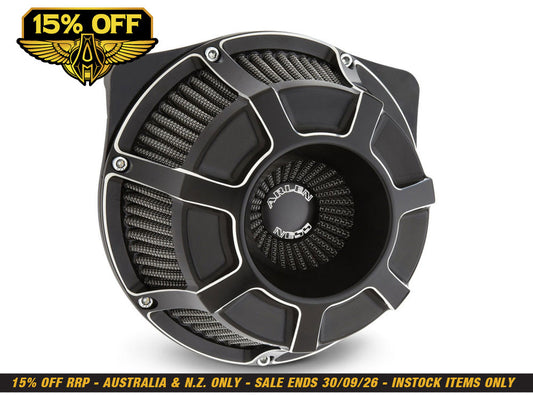 Beveled Air Cleaner Kit - Black. Fits Touring 2017-2024 & Softail 2018-2024