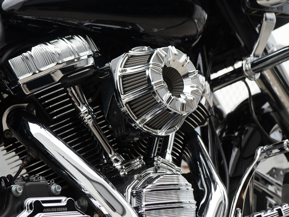 10-Gauge Air Cleaner Kit - Chrome. Fits Touring 2017-2024 & Softail 2018-2024