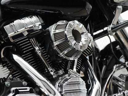 10-Gauge Air Cleaner Kit - Chrome. Fits Touring 2017-2024 & Softail 2018-2024