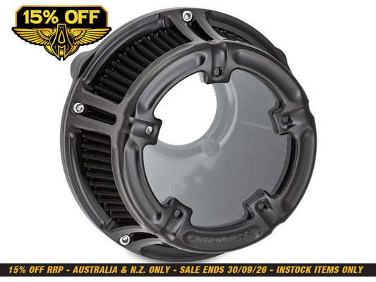 Method Air Cleaner Kit Black. Fits Softail 2000-2015, Dyna 1999-2017, Touring 1999-2007 with CV Carb or Cable Operated Delphi EFI