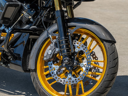 Carbon Wrapper Front Fender. Fits CVO Touring 2023up, Street Glide & Road Glide 2024up & Touring 2025up with 19in. Front Wheel