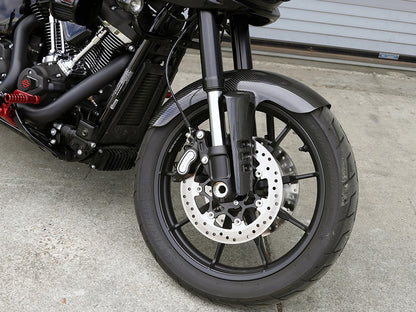 Qualifier Carbon Front Fender - Gloss Finish. Fits Softail Low Rider S 2020up & Low Rider ST 2022up with 19in. or 21in. front Wheel