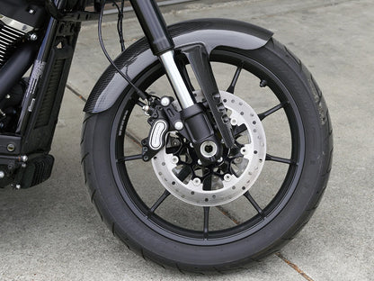 Qualifier Carbon Front Fender - Gloss Finish. Fits Softail Low Rider S 2020up & Low Rider ST 2022up with 19in. or 21in. front Wheel