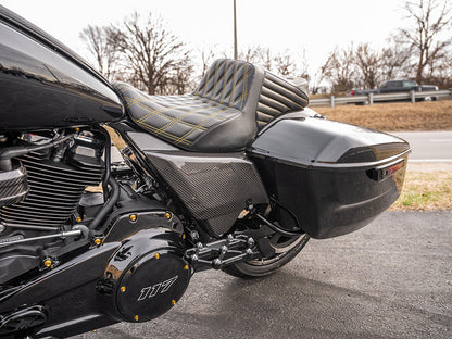 Carbon Side Covers - Gloss Finish. Fits CVO Touring 2023up, Street Glide & Road Glide 2024up, Touring 2025up