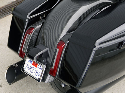 Carbon Rear Light Pods - Gloss Finish. Fits CVO Touring 2023up, Street Glide & Road Glide 2024up, Touring 2025up
