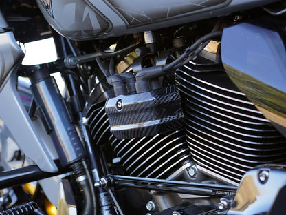 Carbon Coil Cover - Gloss Finish. Fits Softail 2018up & CVO Touring 2023up, Street Glide & Road Glide 2024up, Touring 2025up
