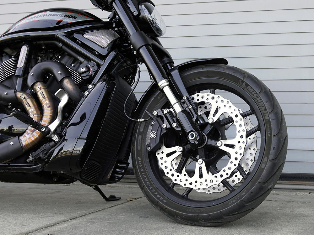 15in. Left & Right Hand Front Jagged Big Brake Disc Rotors. Fits V-Rod 2006-2017 with OEM Cast Wheel