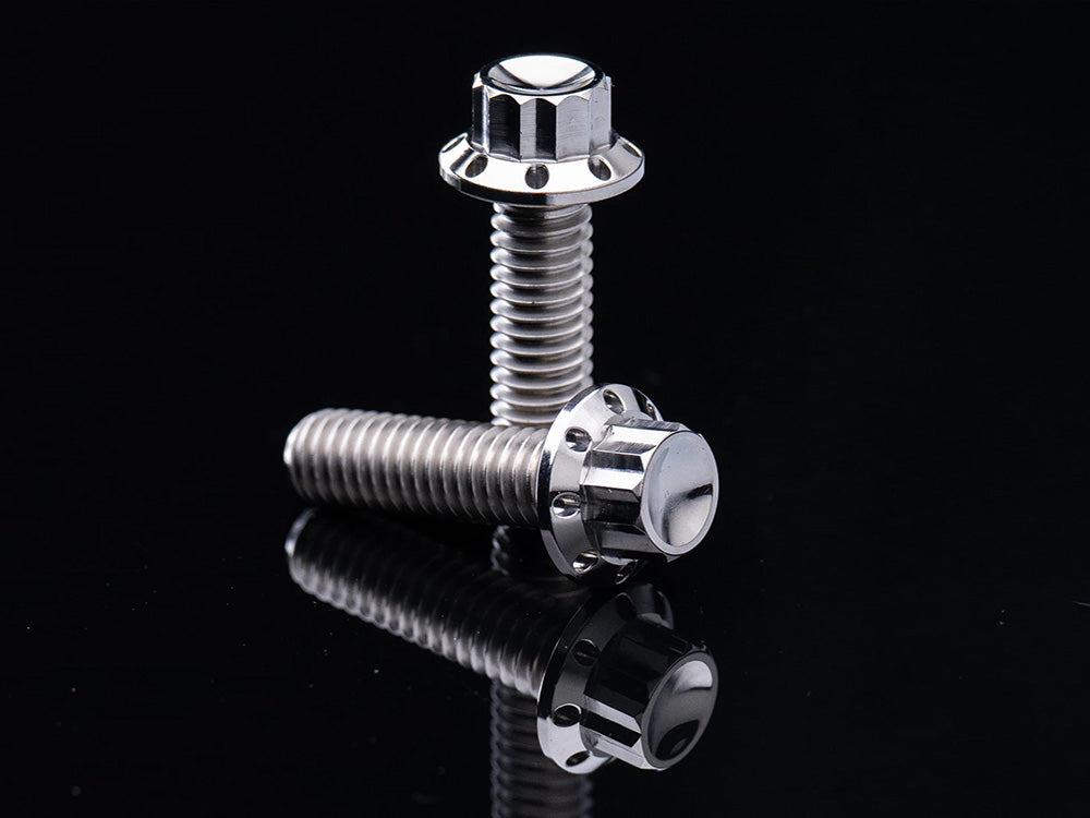 Titanium 12-Point Transmission Side Cover Bolt Kit - Polished. Fits Touring 2024up & Softail 2025up