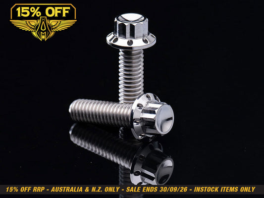 Titanium 12-Point Transmission Side Cover Bolt Kit - Polished. Fits Touring 2007-2023, Softail 2007-2024 & Dyna 2006-2017