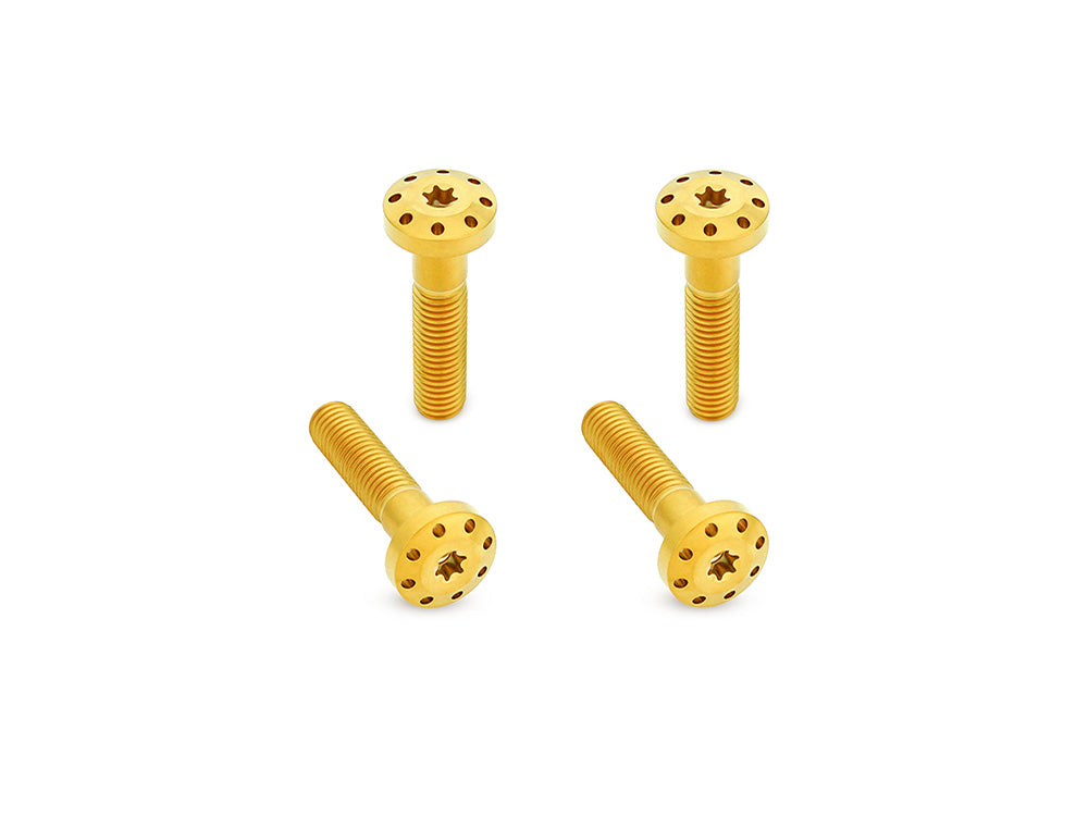 Titanium Holeshot Shock Absorber Bolt Kit - Gold. Fits Touring 1999up