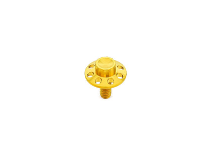 Titanium 12-Point 1/4in.-20 Seat Mount Screw - Gold. Fits H-D 1996up