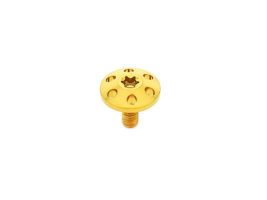 Titanium Holeshot 1/4in.-20 Seat Mount Screw - Gold. Fits H-D 1996up