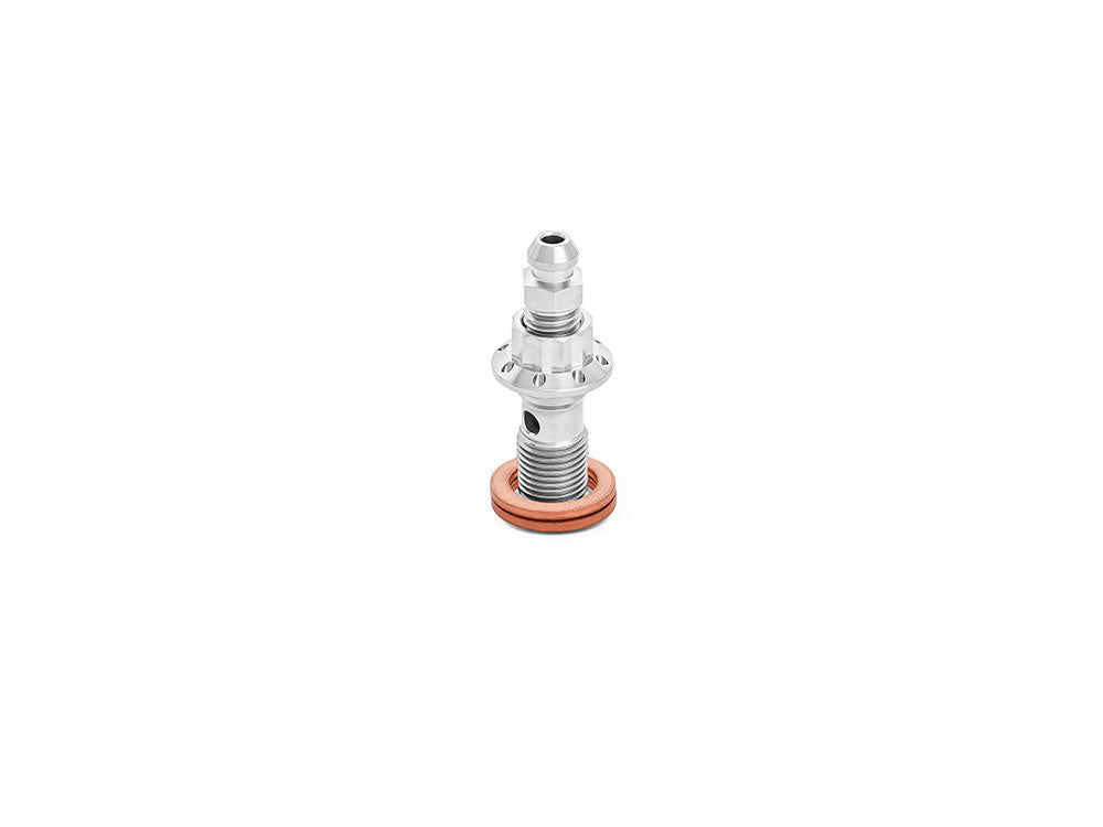 Titanium 12-Point 10mm M10 x 1.00 Banjo Bolt with Bleeder - Polished