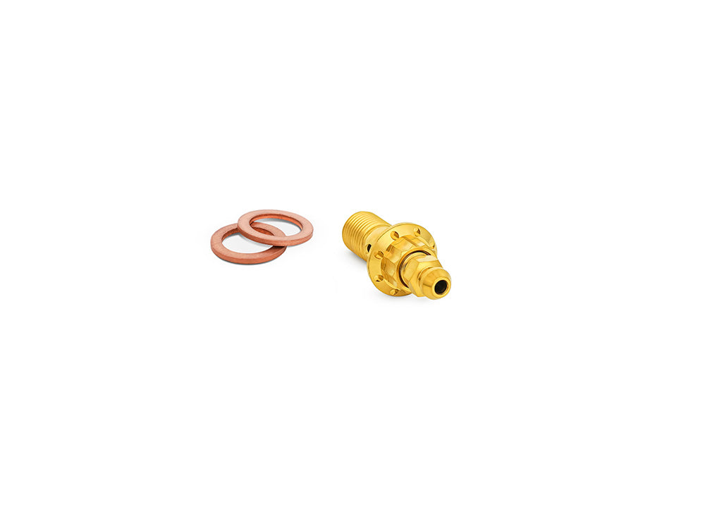 Titanium 12-Point 10mm M10 x 1.00 Banjo Bolt with Bleeder - Gold