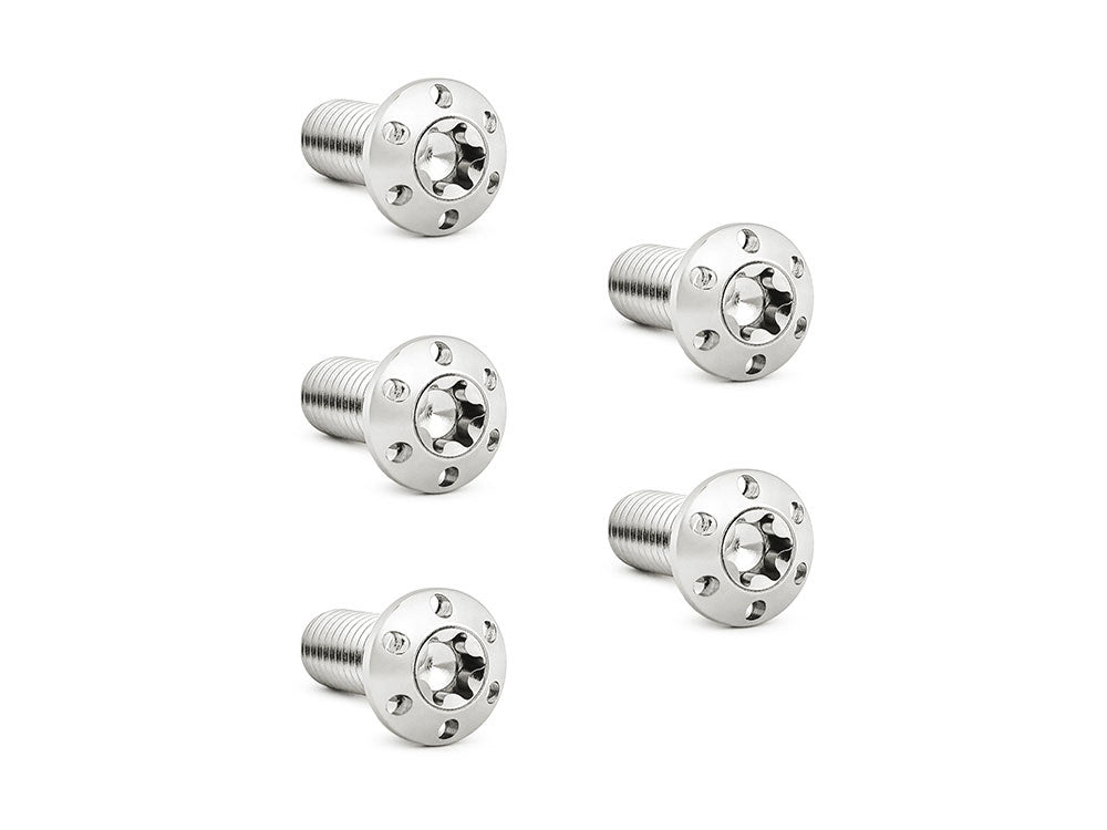 Titanium Front Disc Rotor Bolts - Polished. Fits H-D Big Twin 1984up & Sportster 1984-2021