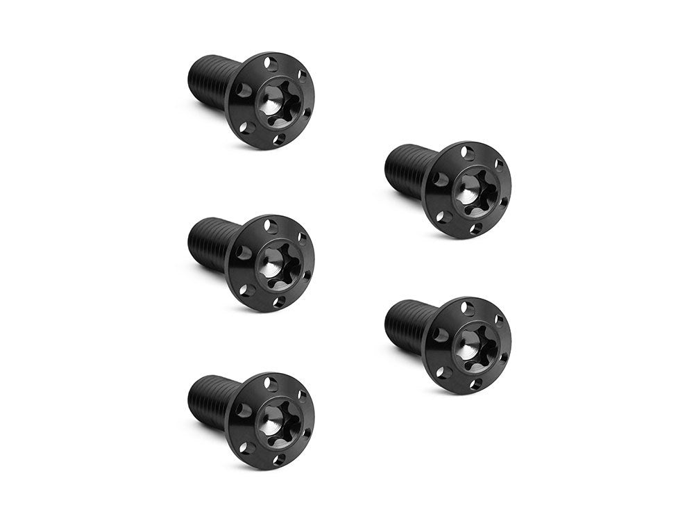 Titanium Front Disc Rotor Bolts - Black. Fits H-D Big Twin 1984up & Sportster 1984-2021