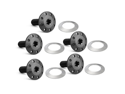 Titanium Holeshot Front Brake Rotor Bolts - Black. Fits Street Glide & Road Glide 2024up with Spoke Mounted Disc, Sportster S 2021up & Pan America 2021up with Cast Mag Wheel