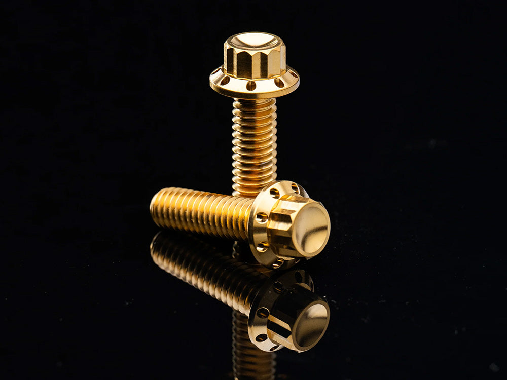 Titanium 12-Point Cam Cover Bolt Kit - Gold. Fits Most Touring 2017-2024 & Softail 2018-2024