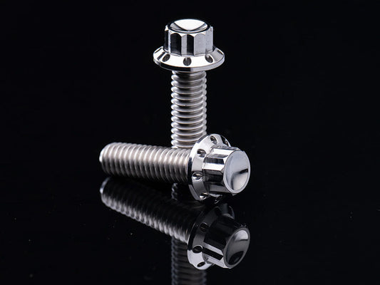 Titanium 12-Point Tappet Cover Bolt Kit - Polished. Fits Softail 2000up, Touring 1999up & Dyna 1999-2017
