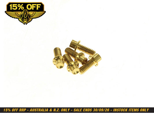 Titanium 12-Point Derby Cover Bolt Kit - Gold. Fits Touring 2007up, Softail 2007-2017 & Dyna 2006-2017