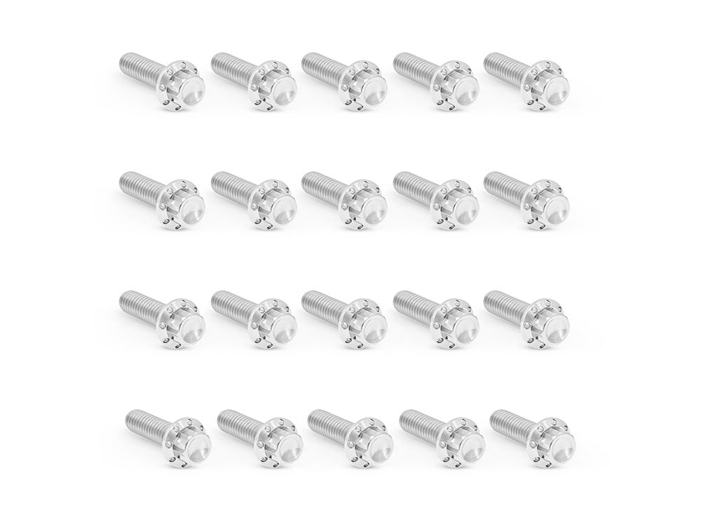 Titanium 12-Point Rocker Cover Bolt Kit - Polished. Fits Milwaukee-Eight 2017up