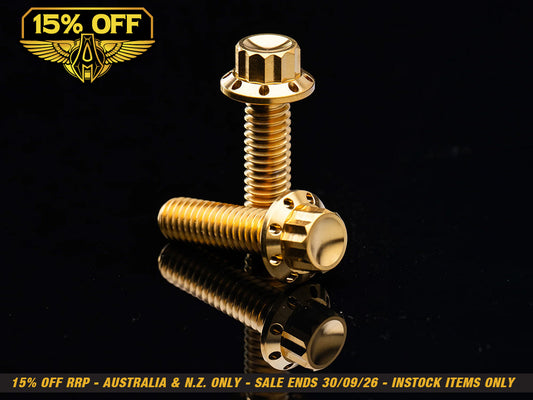 Titanium 12-Point Transmission Top Cover Bolt Kit or Clutch & Brake Perch Bolt Kit - Gold. Fits CVO Touring 2023up, Street Glide & Road Glide 2024up, Touring 2025up & Softail 2025up