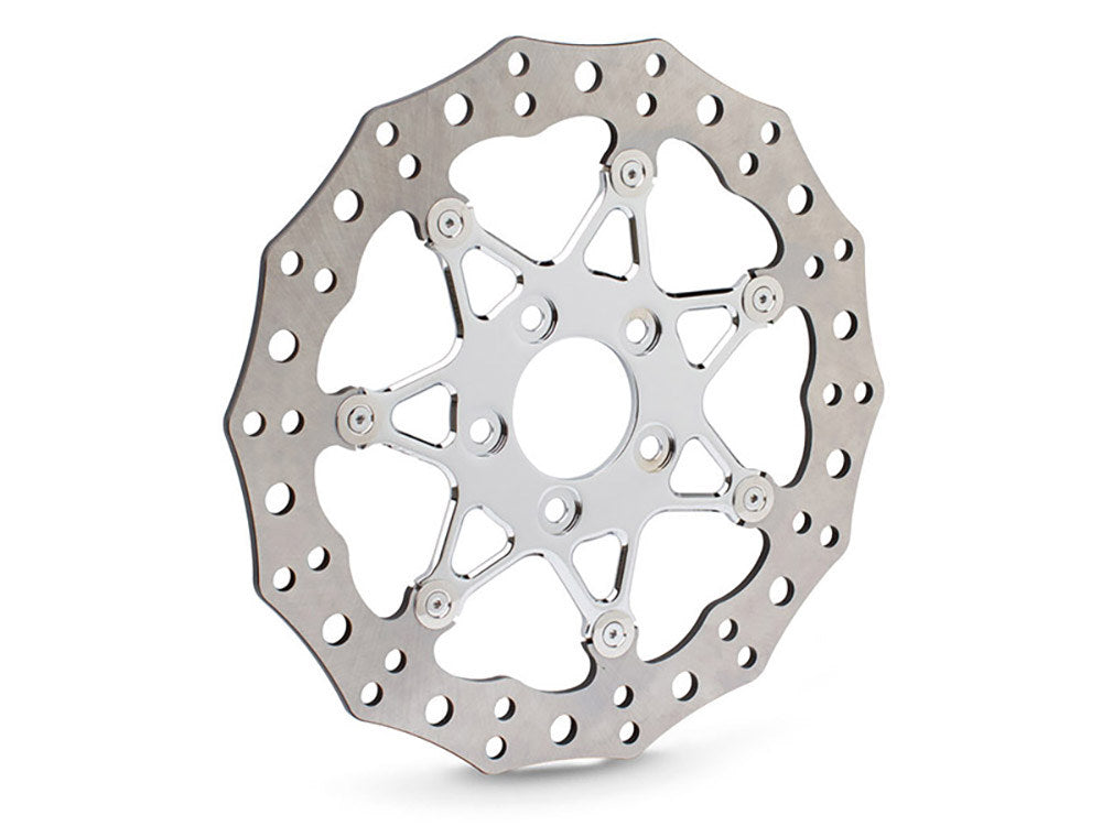 11.8in. Front ProCross Disc Rotor - Chrome. Fits Dyna 2006-2017, Softail 2015up, Sportster 2014-2021 & Some Touring 2008up.
