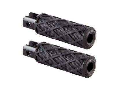 Diamond Footpegs - Black. Fits Softail 2018up Front Rider
