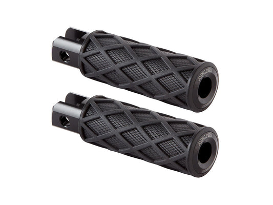 Diamond Footpegs - Black. Fits Softail 2018up Front Rider