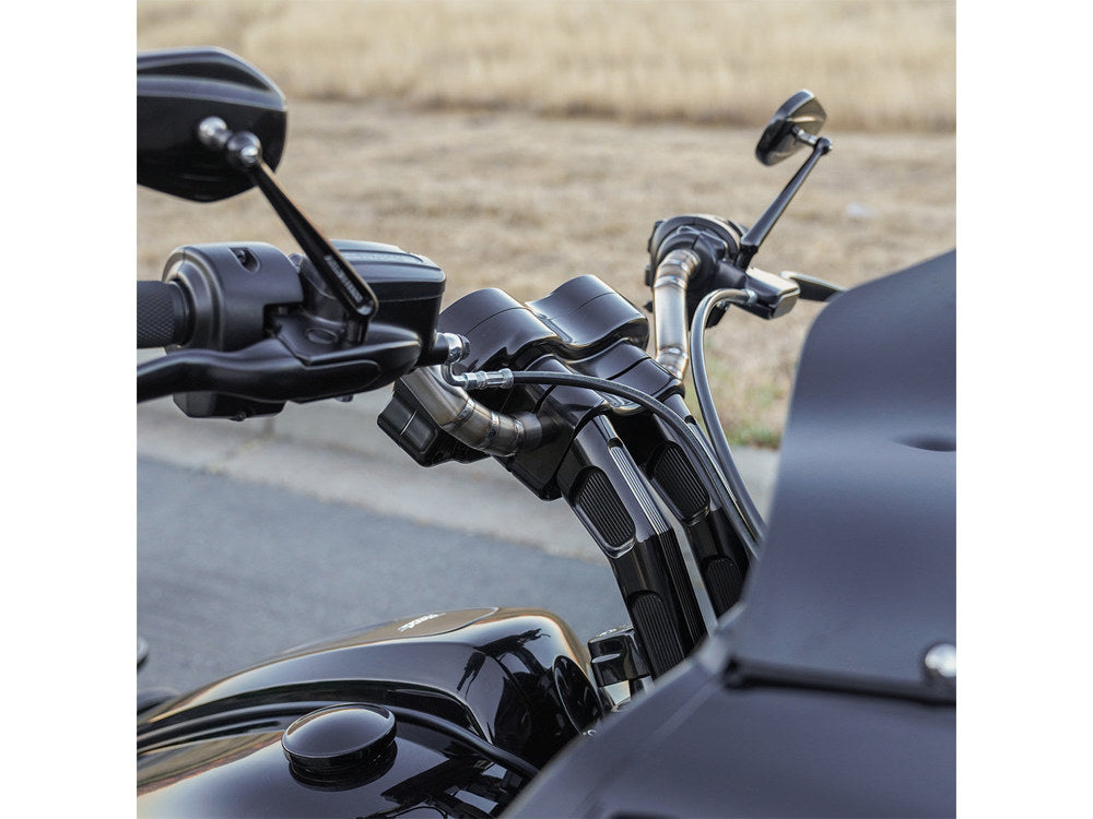 10in. Method Kickback Risers & Gauge Bezel- Black. Fits Road Glide 2015-2023