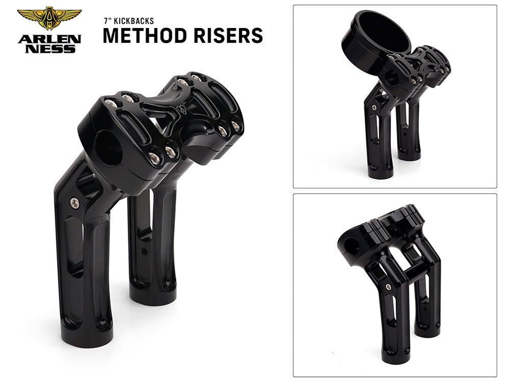 7in. Method Kickback Risers - Black. Fits 1in. Handlebar