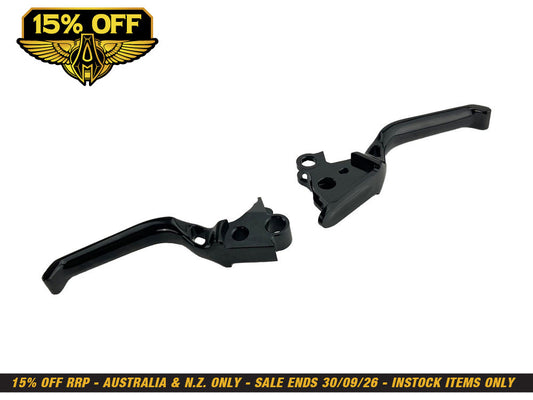 Method Levers - Black. Fits Touring 2008-2013 & Road King 2014-2016.