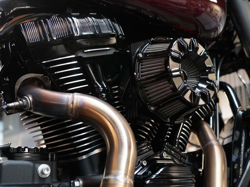 10-Gauge Air Cleaner Kit - Black. Fits Touring 2017-2024 & Softail 2018-2024