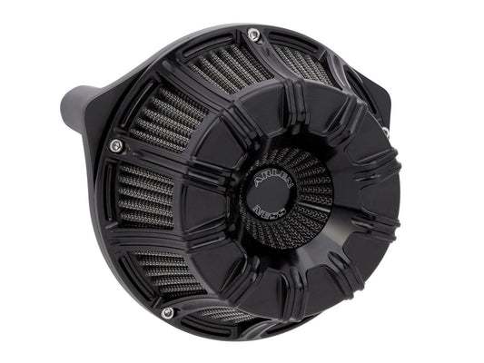 10-Gauge Air Cleaner Kit - Black. Fits Softail 2000-2015, Dyna 1999-2017, Touring 1999-2007 with CV Carb or Cable Operated Delphi EFI