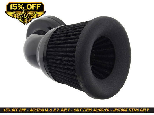 Velocity 90° Air Cleaner Kit - Black. Fits Touring 2008-2016, Softail 2016-2017, CVO Softail 2011-2017 & Dyna Low Rider S 2016-2017 with Throttle-by-Wire