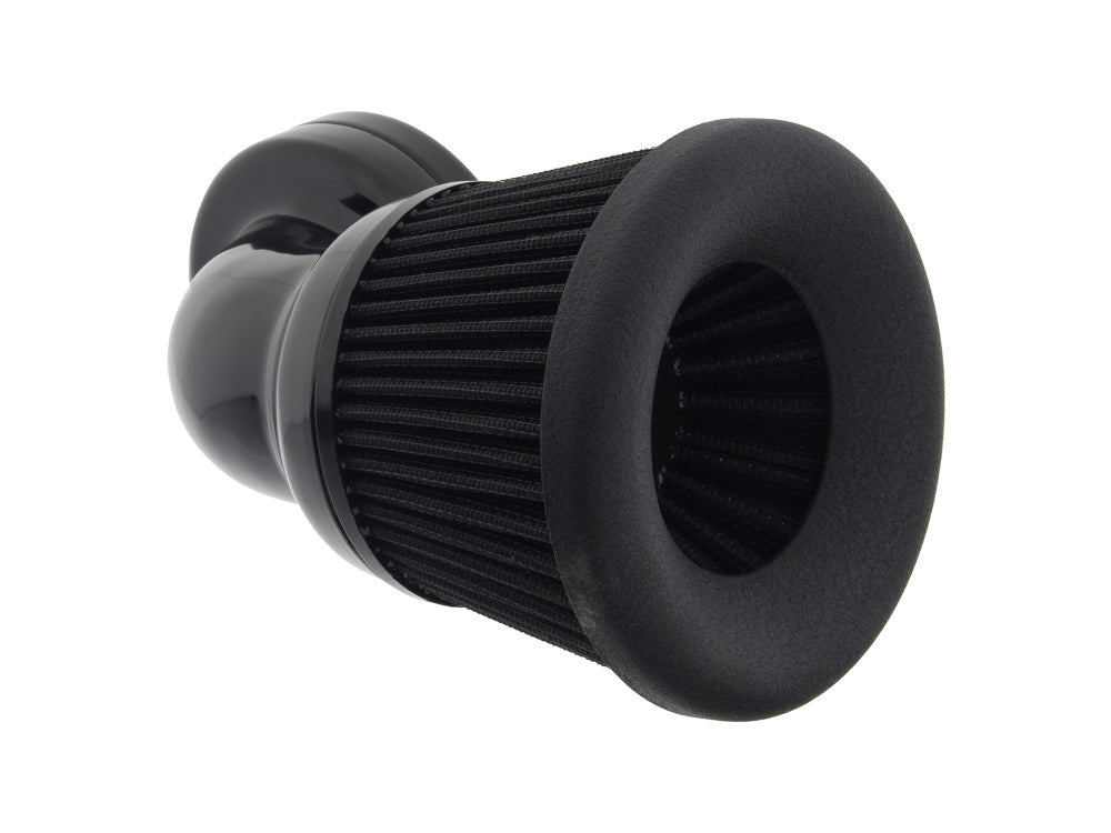 Velocity 90° Air Cleaner Kit - Black. Fits Softail 2000-2015, Dyna 1999-2017, Touring 1999-2007 with CV Carb or Cable Operated Delphi EFI