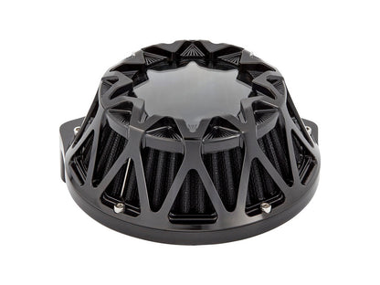 Crossfire Air Cleaner Kit - Black. Fits Softail 2000-2015, Dyna 1999-2017, Touring 1999-2007 with CV Carb or Cable Operated Delphi EFI