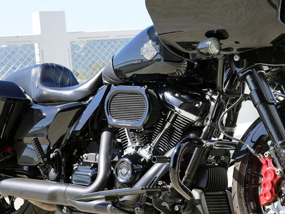 Stage 2 Oval Performance Air Cleaner Upgrade Kit - Black. Fits Touring 2017-2024 & Softail 2018-2024 with Ventilator/Oval Air Cleaner