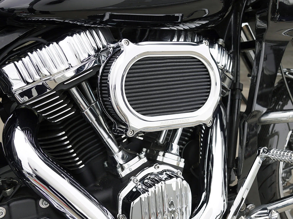 Stage 2 Oval Performance Air Cleaner Kit - Chrome. Fits Touring 2017-2024 & Softail 2018-2024