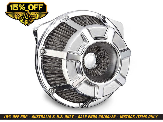 Beveled Air Cleaner Kit - Chrome. Fits CVO Touring 2023up, Street Glide & Road Glide 2024up, Touring 2025up & Softail 2025up