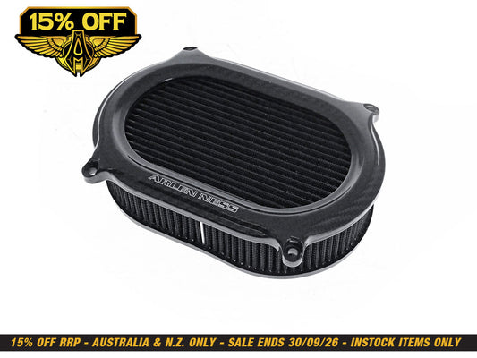 Stage 2 Oval Performance Air Filter Upgrade Kit - Carbon Fibre. Fits Touring 2017-2024 & Softail 2018-2024 with Ventilator/Oval Air Cleaner