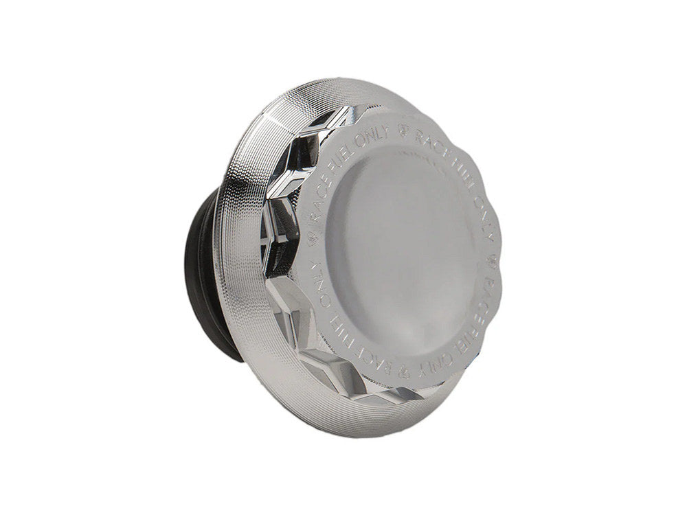 12 Point, Right Hand Vented Screw-In Fuel Cap - Chrome. Fits H-D Big Twin 1996up & Sportster 1996-2021
