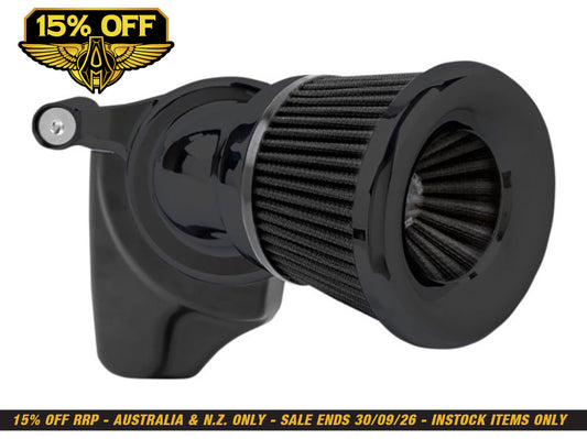 Velocity 65 Degree Air Cleaner Kit - Black. Fits Touring 2017-2024 & Softail 2018-2024