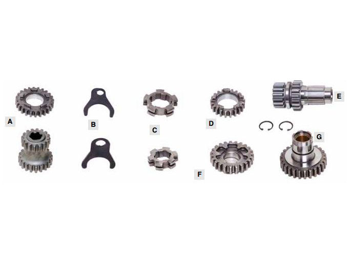 2.60/1.23 Transmission Gear Kit. Fits 4Spd Big Twin 1936-1976