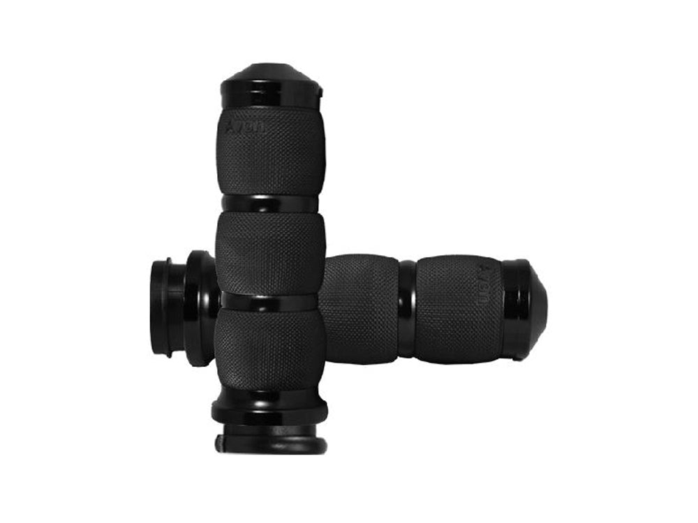 Air Cushion Handgrips - Black. Fits Big Twin 2008-2024 with Throttle-by-Wire