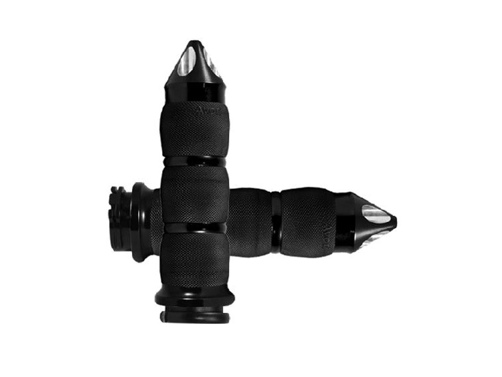 Spike Air Cushion Handgrips - Black. Fits H-D with Throttle Cable.
