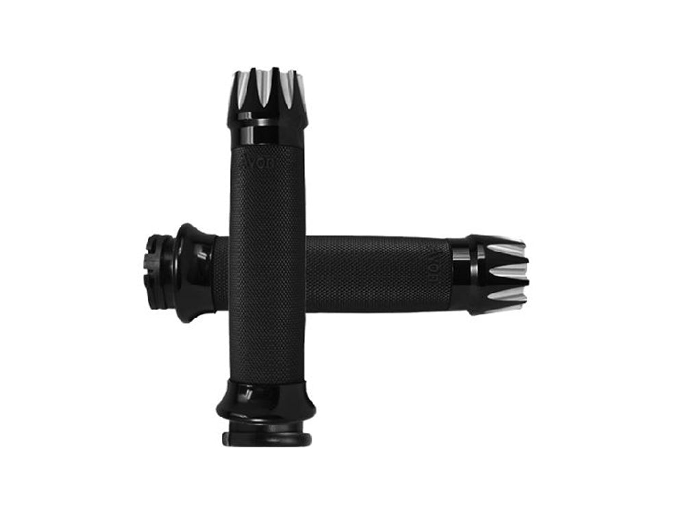 Excalibur Custom Contour Handgrips - Black. Fits H-D with Throttle Cable.