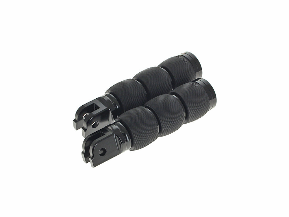 Air Cushion Footpegs - Black. Fits Softail 2018up Front Rider