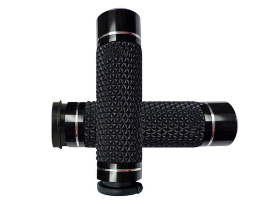 K25 Handgrips - Black. Fits Big Twin 2008-2024 with Throttle-by-Wire